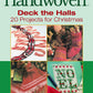 Cover of a magazine titled "Best of Handwoven, Deck the Halls: 20 Projects for Christmas (Printed Version)" by Long Thread Media. It showcases festive handcrafted items such as a woven ribbon, knitted stockings, creative gift wrapping ideas, and a cross-stitched "NOEL.