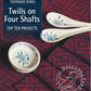 Cover of "Best of Handwoven Technique Series: Twills on Four Shafts" eBook by Long Thread Media, showcasing top ten weaving patterns, blue and white decorative bowls, and a red cloth with Halcyon Yarn logo—perfect inspiration for handweaving enthusiasts.