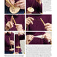 A detailed guide from Long Thread Media's Drop Spindle Spinning, Spinning Daily eBook (Printed version) illustrates hands using a bottom-whorl spindle to spin yarn. The images capture each step of attaching and twisting the yarn around the spindle, accompanied by descriptive text next to each photo.