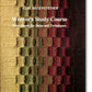 The cover of "Weaver's Study Course" by Schiffer Publishing Co. features the title in centered white text, followed by the subtitle "Sourcebook for Ideas and Techniques." The background displays a vibrant woven textile design with varying shades of brown, green, and red, echoing intricate weaving patterns and creativity.