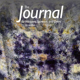 Cover of "The Journal for Weavers, Spinners and Dyers - UK - Issue 292, Winter 2024" by The Journal For Weavers, Spinners and Dyers. Featuring abstract art in purple, yellow, and white hues, the edition celebrates the spinning craft. Priced at £6.