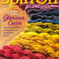 The cover of Long Thread Media's "Spin Off," Spring 2024 edition, titled "Dye, Blend & Spin Glorious Color." The image features skeins of yarn in vibrant natural colors arranged diagonally. Articles include "Moroccan Colorwork Socks," "Acid Dyes & Saturation," and "Blending Ratios.