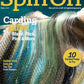 The magazine cover features a close-up of wool being carded, titled "Spin Off Fall 2023" by Long Thread Media. Highlights include "Carding Bliss" and "10 Carded Preps to Try with Wool Pickers," with a focus on blending, flicking, and color tips for the fall 2023 issue.