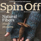 Cover of Long Thread Media's "Spin Off Winter 2025" magazine. It showcases an individual wearing knitted gloves, grasping a spindle with handspun brown yarn. The cover text emphasizes "Natural Fibers Made Modern" and features an article on Eri Silk Cakes along with the allure of textured yarn in modern designs.