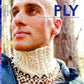 A person wearing a knitted turtleneck and patterned sweater made from thick, cozy yarn stands outside among trees. The cover of "PLY Magazine" reads "PLY - The Magazine for Handspinners, Issue 39, Winter 2022: Neck and Shoulders.