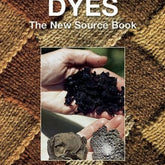 Cover image of "Lichen Dyes: The New Source Book" by Karen Diadick Casselman, published by Dover Books. The cover showcases a textured, woven background with a central photograph displaying hands holding lichen and dyed fibers, highlighting ecologically sound dyeing techniques. The book title is prominently displayed at the top in white text.