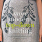 A close-up of a gray knitted fabric adorned with black bead embroidery in a branch pattern. Overlaid text reads "More Modern Top-Down Knitting: 24 Garments Based on Barbara G. Walker's 12 Top-Down Templates for Custom Fitting" by Ingram Content.