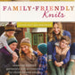 Cover of the book "Family-Friendly Knits" by Courtney Spainhower from Ingram Content. The cover features two photos: one of a family of four wearing knitted hats and sweaters, and another of a mother with two children in knitted clothing, highlighting seasonal colorwork patterns and various knitted garments for both children and adults.