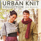 A magazine cover titled "Urban Knit Collection" by Ingram Content showcases a smiling couple outdoors, modeling fashionable knitted garments. The woman is adorned in a geometric patterned shawl, while the man sports a stylish scarf. Lush green trees serve as the picturesque background.