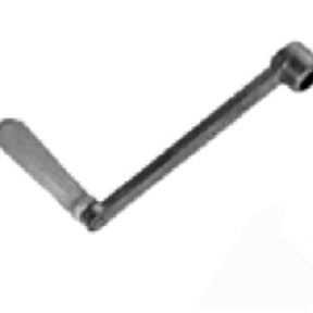 A Crank Handle Replacement for Leclerc Looms by Leclerc Looms, showcasing a cylindrical wooden grip at one end and an open, rounded socket on the other, set against a plain white background.