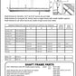 A diagram titled "Shaft Frame" showcasing shaft frames available for various Leclerc Loom models, including Dorothy, Compact, Artisat, Mira, and Nilus. The parts list features item numbers and descriptions for harness frame components such as the Leclerc Harness/Shaft frame end piece with heddle bar support spring by Leclerc Looms.