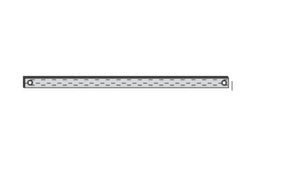 The Leclerc Looms 24" Metal Lease Stick is a straight, metallic tool featuring evenly spaced measurement markings along its length. This lease stick, ideal for weaving on a table loom, has small circular holes at each end, likely for hanging or securing purposes. It is showcased against a plain white background.