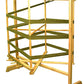 The Leclerc Warping Reel - vertical, crafted by Leclerc Looms, is a large wooden yarn swift featuring a sturdy frame with multiple horizontal and diagonal slats designed to hold skeins of yarn securely in place. This device is ideal for winding yarn into balls, ensuring that the yarn does not tangle during the process.