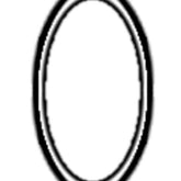 An abstract, vertical illustration features an elongated oval in the center, intersected by thin, straight lines at both ends. A horizontal elongated loop reminiscent of a Large Eye Insert Eye Heddle from Leclerc Looms cuts through the oval, creating a minimalist design akin to interwoven carbon steel strands.