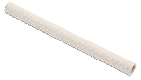 A white, cylindrical Paper Quill from Glimakra, resembling a weaving bobbin, is displayed against a plain background. Its textured surface is adorned with small bumps or raised dots, giving it a rough and tactile finish. The quill maintains a straight and uniform thickness throughout.