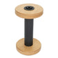 A Louët Victoria Oak Bobbin S96 standard from Louët Inc., featuring round oak bases and a black cylindrical core.