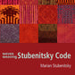 Book cover for "The Stubenitsky Code" by Marian Stubenitsky from Louet Inc. The top half features a grid of nine twill-and-basket patterned textile squares in shades of red, pink, purple, and orange. The bottom half showcases the title text against a bold red background.