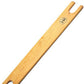 The Harrisville 12" Stick Shuttle, crafted by Harrisville Designs, is a narrow wooden tool with a long, flat body. It features two prong-like extensions at one end and a circular hole near the opposite end. Often utilized in weaving projects on small looms, it has a small logo or insignia imprinted near the pronged end.