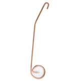 A long, sturdy metal bar by Ashford Handicrafts Limited, featuring a hook at the top and a spiral loop at the bottom reminiscent of a shepherd's crook, designed as the Ashford Wire Threading Hook for Spinning Wheels, displayed against a plain white background.