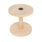 The Ashford Jumbo Bobbin by Ashford Handicrafts Limited is a basic wooden spool featuring a cylindrical post that connects two circular discs. The top disc includes a small central hole, and the wood showcases a natural, smooth finish accentuating its grain. It stands upright on one of its discs.