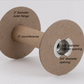 The Marshall Paper Tube Co's Cardboard Spools 4" feature sturdy construction with labeled dimensions: a 3" outer flange diameter, 3" circumference, a 3/8" interior opening diameter, and a 3/4" flat surface opening. These spools are perfect for weavers seeking efficient yarn management.