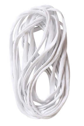 A bundle of Ashford Helping Hands Kit - Stretchy Cord for Warping, coiled together on a white background by Ashford Handicrafts Limited, evokes thoughts of loom warping. The cords are smooth and appear medium in thickness.