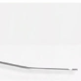 The Ashford Heddle Hook, a product by Ashford Handicrafts Limited, is displayed against a plain white background. It features an elongated stainless steel shaft with a slight bend near its middle and a flat, rectangular end designed for prying or opening objects. The thinnest part of the shaft enhances the tool's precision and versatility, while its nylon handle ensures a comfortable grip.