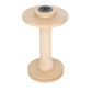 The Ashford Hi-speed Double-Drive Bobbin by Ashford Handicrafts Limited is designed with a cylindrical wooden body and flat circular ends, ideal for holding thread or yarn. Its elegant design showcases natural wood grain and includes a central metal component at the top.