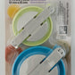 Packaging of a Bryson Distributing, Inc. Pom-Pom Maker set, which includes two circular tools in green and blue. The package indicates sizes of 2-1/2 inches and 3-3/8 inches (65 mm and 85 mm). "Large" is prominently printed on the package with instructions in multiple languages.