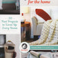 Cover of "Quick Crochet for the Home" by Tamara Kelly, an Ingram Content release. Features images of a crocheted basket, a knitted throw draped over a chair, a hanging crochet pocket organizer, and crocheted napkin rings. The book provides 20 speedy crochet patterns to enhance every room in your home.