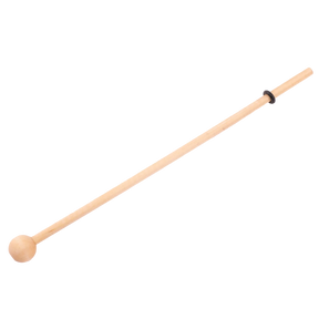 A wooden percussion mallet with a long, slender handle and a round tip, featuring a small black grip or band near the top of the handle, similar to the Schacht Tensioned Lazy Kate Bobbin Rod & Retainer Ring from Schacht Spindle Co.