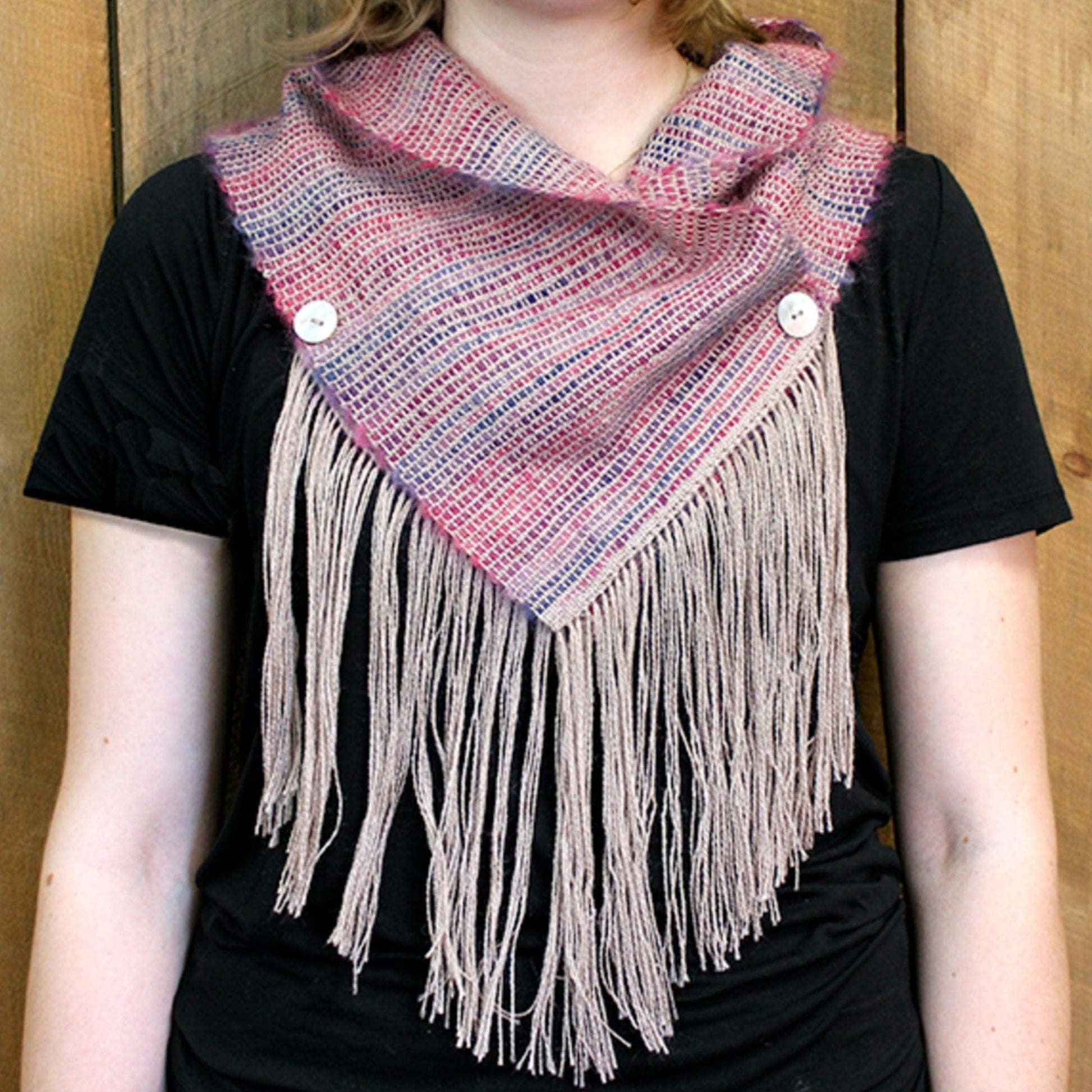 Halcyon Yarn Print Patterns Obladi Oblada Woven Fringed Cowl