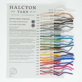 Halcyon Yarn Yarn Sample Cards Brown Sheep Lamb's Pride Sample Card – Worsted & Bulky Weights