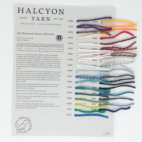 Halcyon Yarn Yarn Sample Cards Plymouth Encore Worsted Sample Card