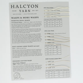 Halcyon Yarn Yarn Sample Cards Warps & More Warps Sample Card - Wool and Linen Rug and Tapestry Warps