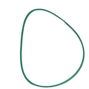 An image of a large, green Majacraft Drive Band arranged on a white surface. The band forms a loose, irregular shape with curves and soft angles, ideal as replacements for Majacraft spinning wheels. Perfect for keeping an extra from Majacraft Co. on hand when you need it.