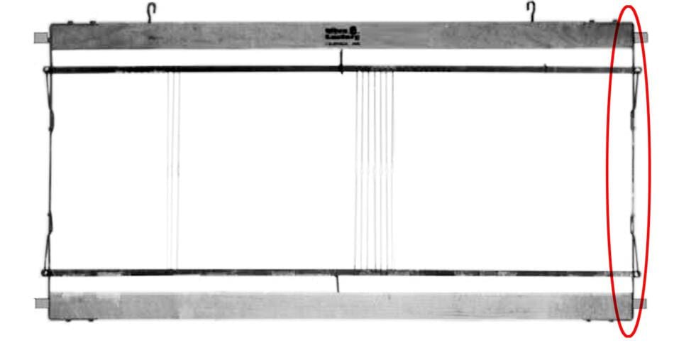 Leclerc Looms Replacement Parts, Conversions & Add-Ons 12.5" wooden frame Leclerc Harness/Shaft frame end piece with heddle bar support spring