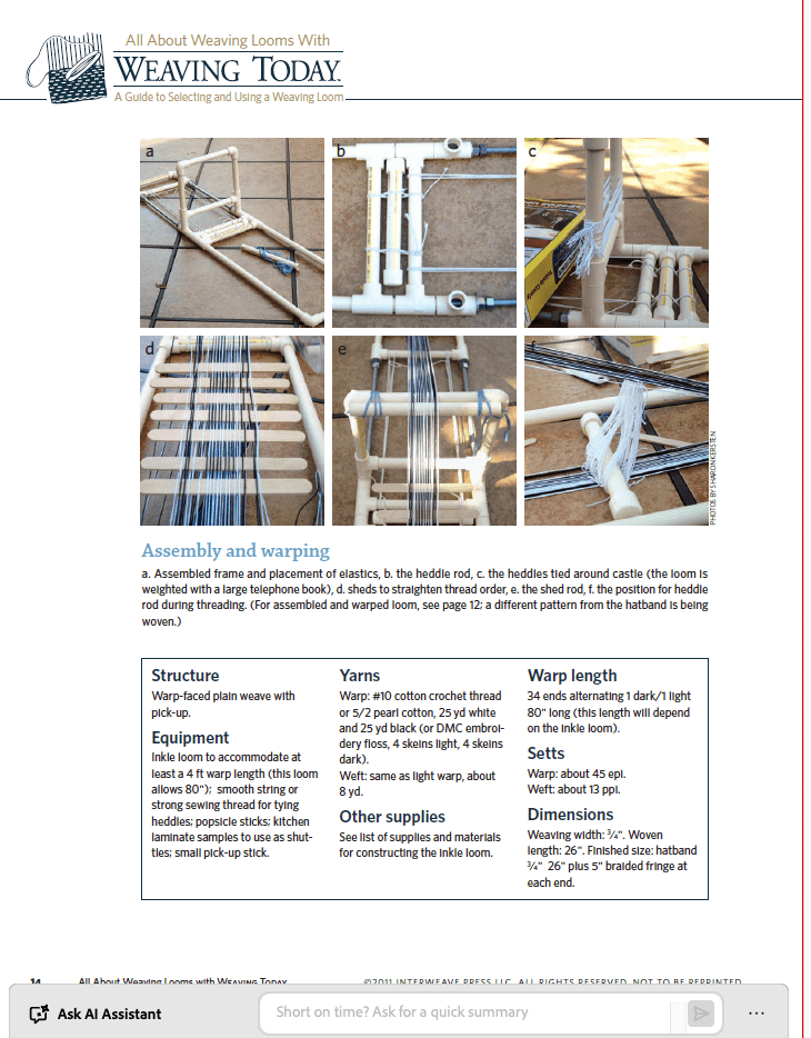 Long Thread Media Books All About Weaving Looms, "A Guide to Selecting and Using a Loom" - Handwoven Presents - eBook Printed Copy