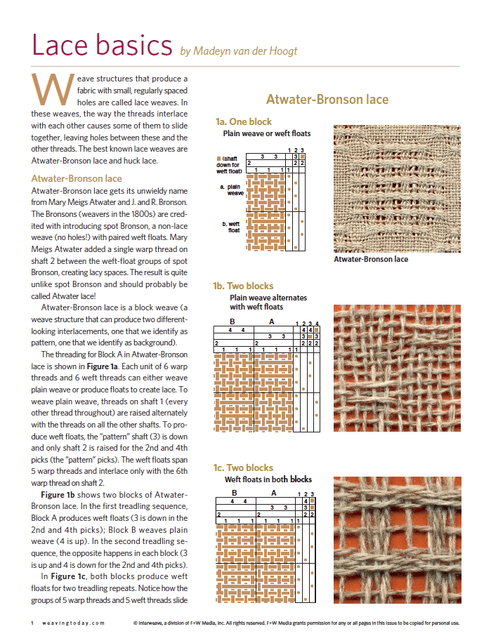 Long Thread Media Books Best of Handwoven Technique Series: Huck Lace eBook (Printed version)