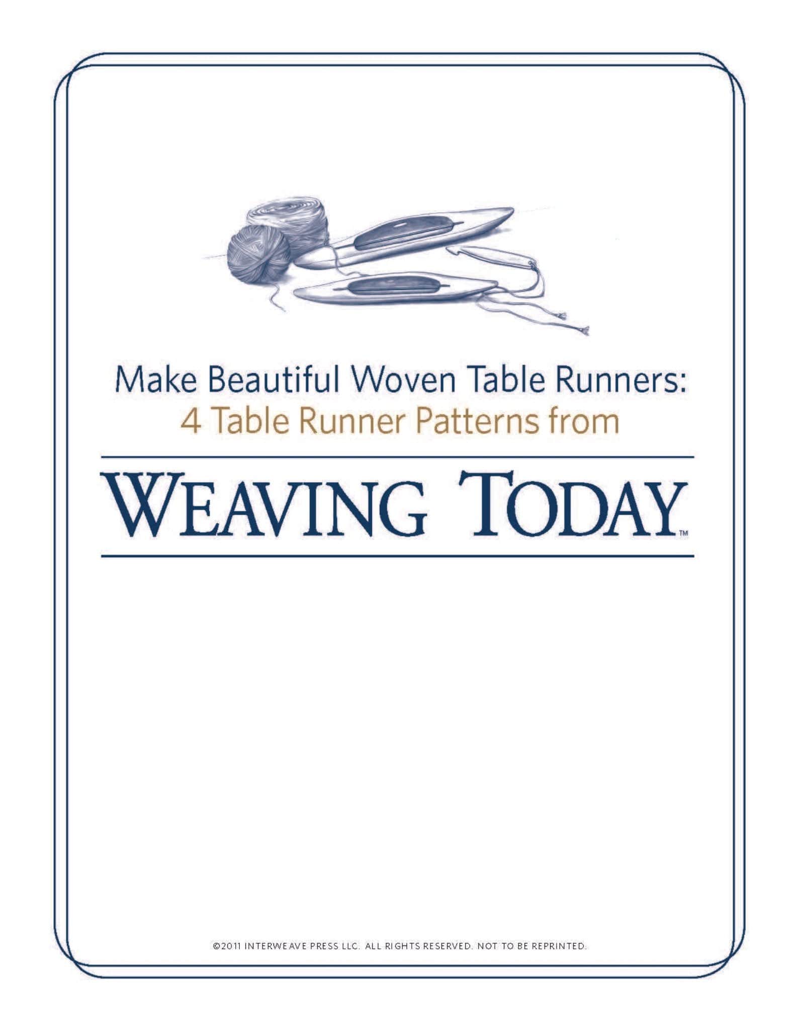 Long Thread Media Books Four Table Runner Patterns, Handwoven eBook (Printed version)