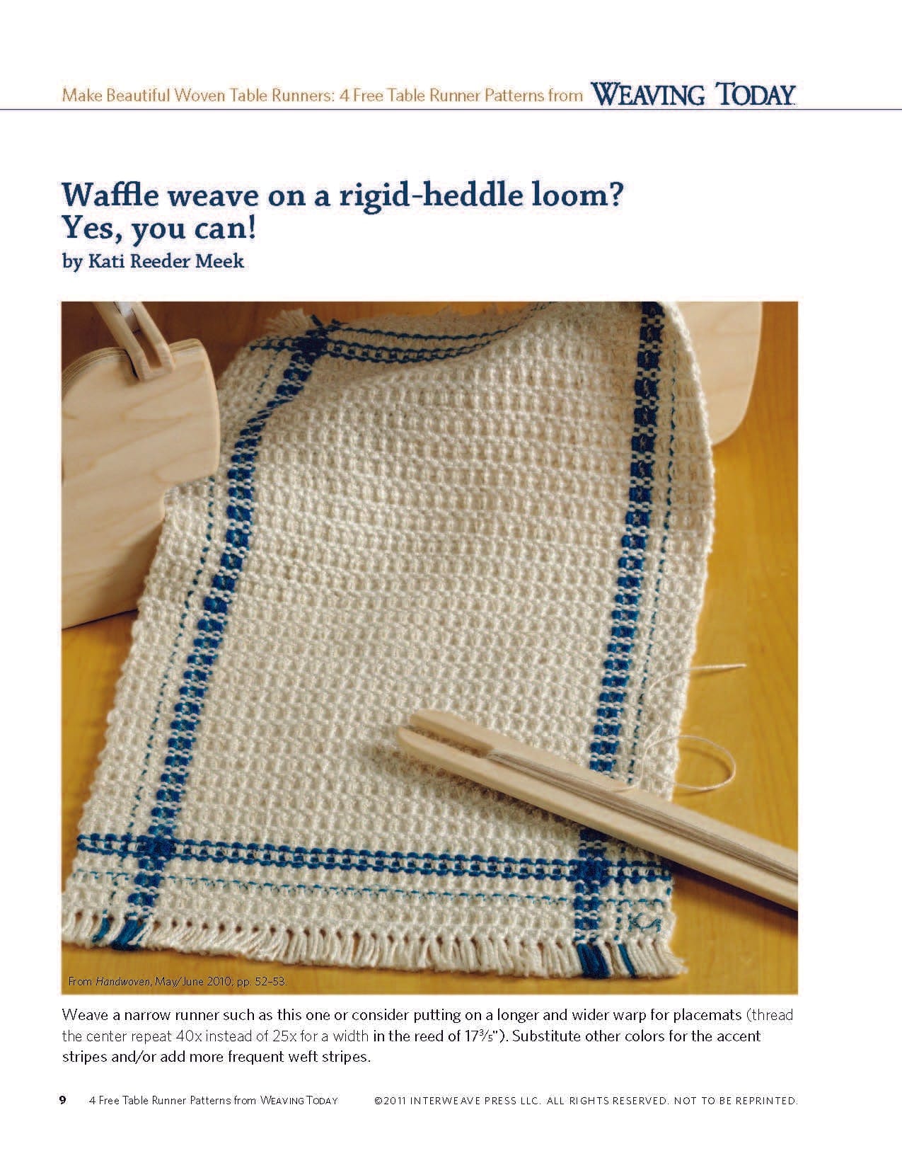 Long Thread Media Books Four Table Runner Patterns, Handwoven eBook (Printed version)