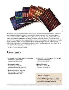 Long Thread Media Books Handwoven Presents: Boundweave Projects, Weft-Faced Weaving For Beautiful Rugs, Handwoven eBook Printed