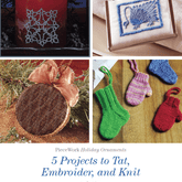 Long Thread Media Books PieceWork Holiday Ornaments: 5 Projects to Tat, Embroider, and Knit – eBook printed copy