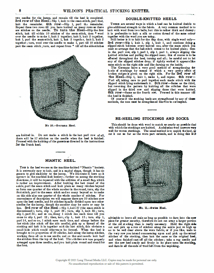 Long Thread Media Books Weldon's Practical Stocking Knitter, First & Second Series eBook (Printed version)