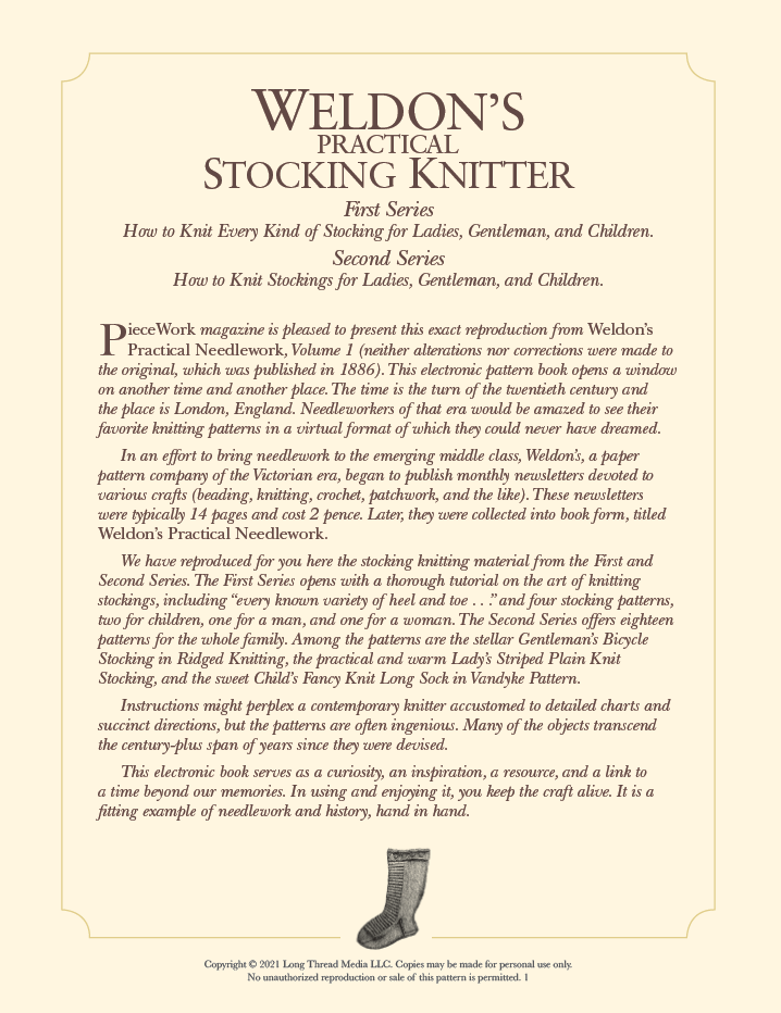 Long Thread Media Books Weldon's Practical Stocking Knitter, First & Second Series eBook (Printed version)