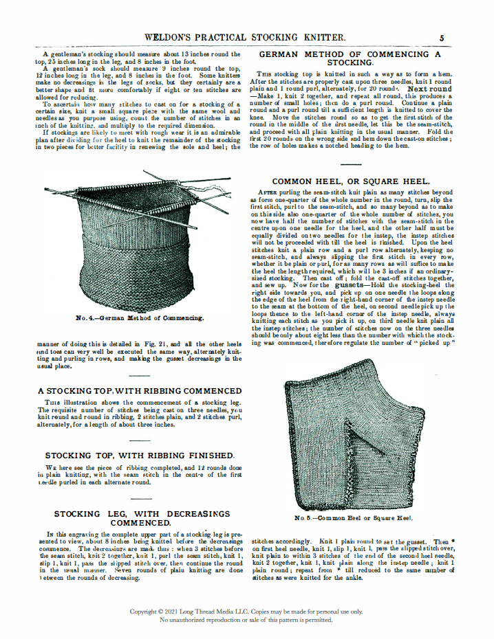 Long Thread Media Books Weldon's Practical Stocking Knitter, First & Second Series eBook (Printed version)