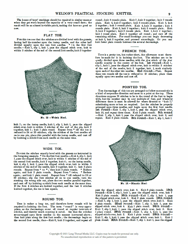 Long Thread Media Books Weldon's Practical Stocking Knitter, First & Second Series eBook (Printed version)