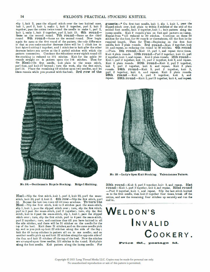 Long Thread Media Books Weldon's Practical Stocking Knitter, First & Second Series eBook (Printed version)