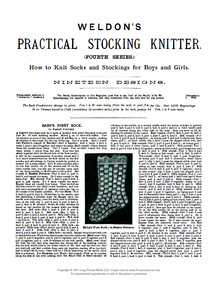 Long Thread Media Books Weldon's Practical Stocking Knitter, Third & Fourth Series eBook (Printed version)