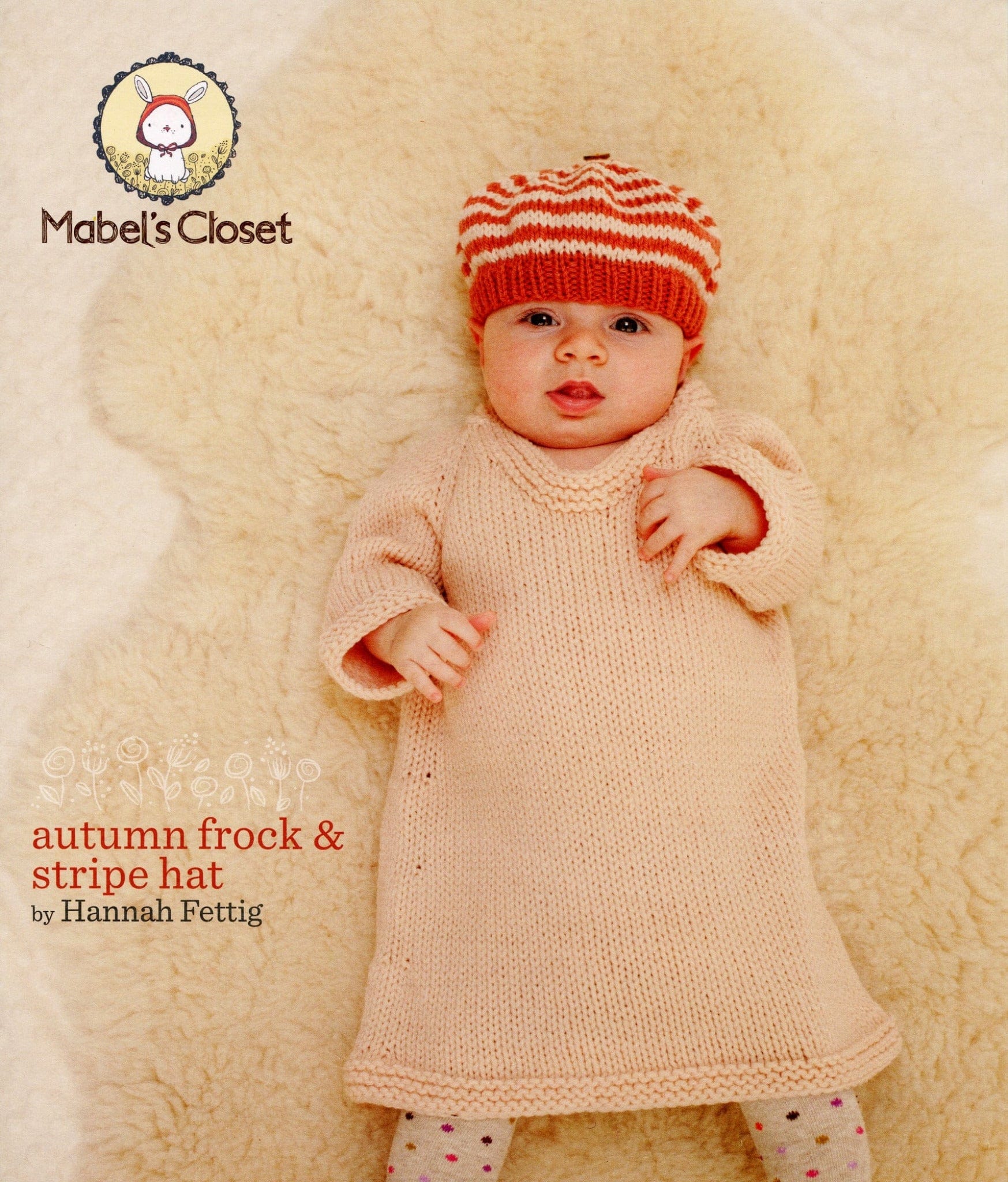 Never Not Knitting Digital Patterns Mabel's Closet Autumn Frock & Stripe Hat, download